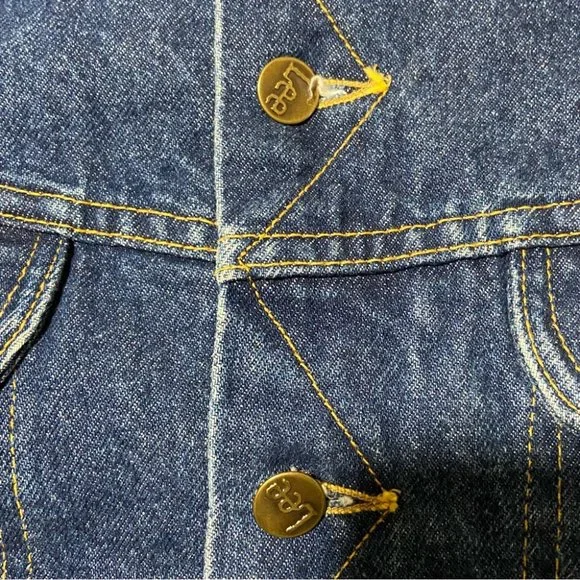 Vintage LEE Storm Rider Denim Blanket Lined Trucker Jacket Size 44 / L - Picture 6 of 16